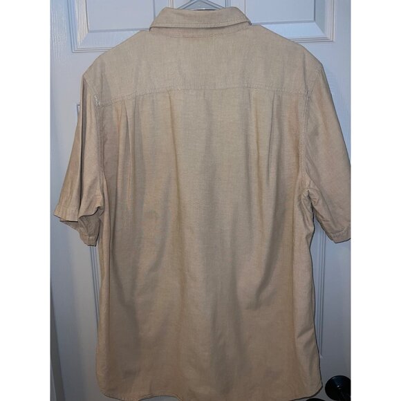 Carhartt Short Sleeve Button-Up Shirt - L Regular - Tan 100% Cotton Workwear - Picture 4 of 9